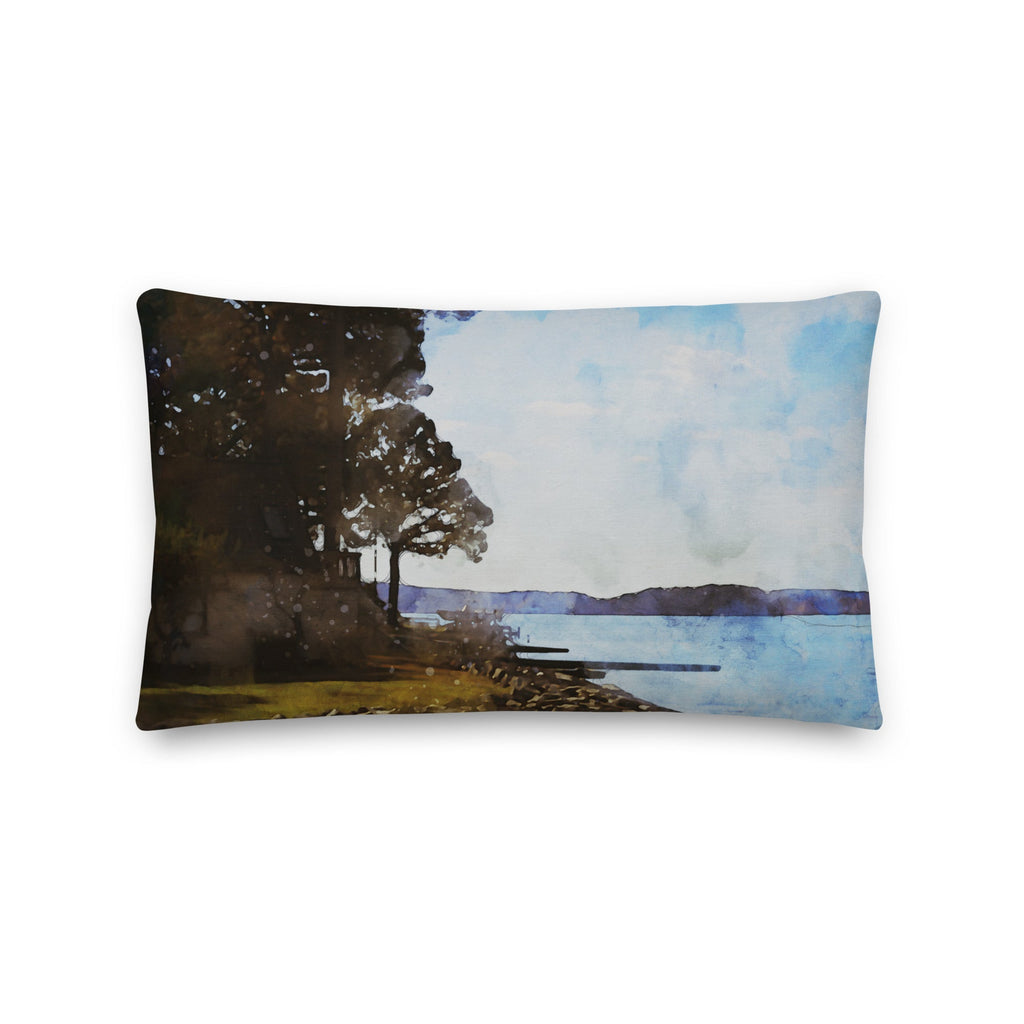 Matching Distant Coast 009 throw pillow, included with every metal print