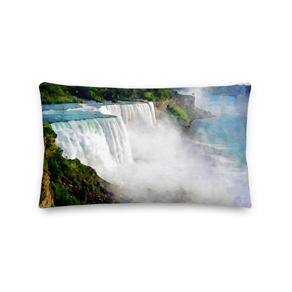 Matching Niagara Falls throw pillow, included with every metal print