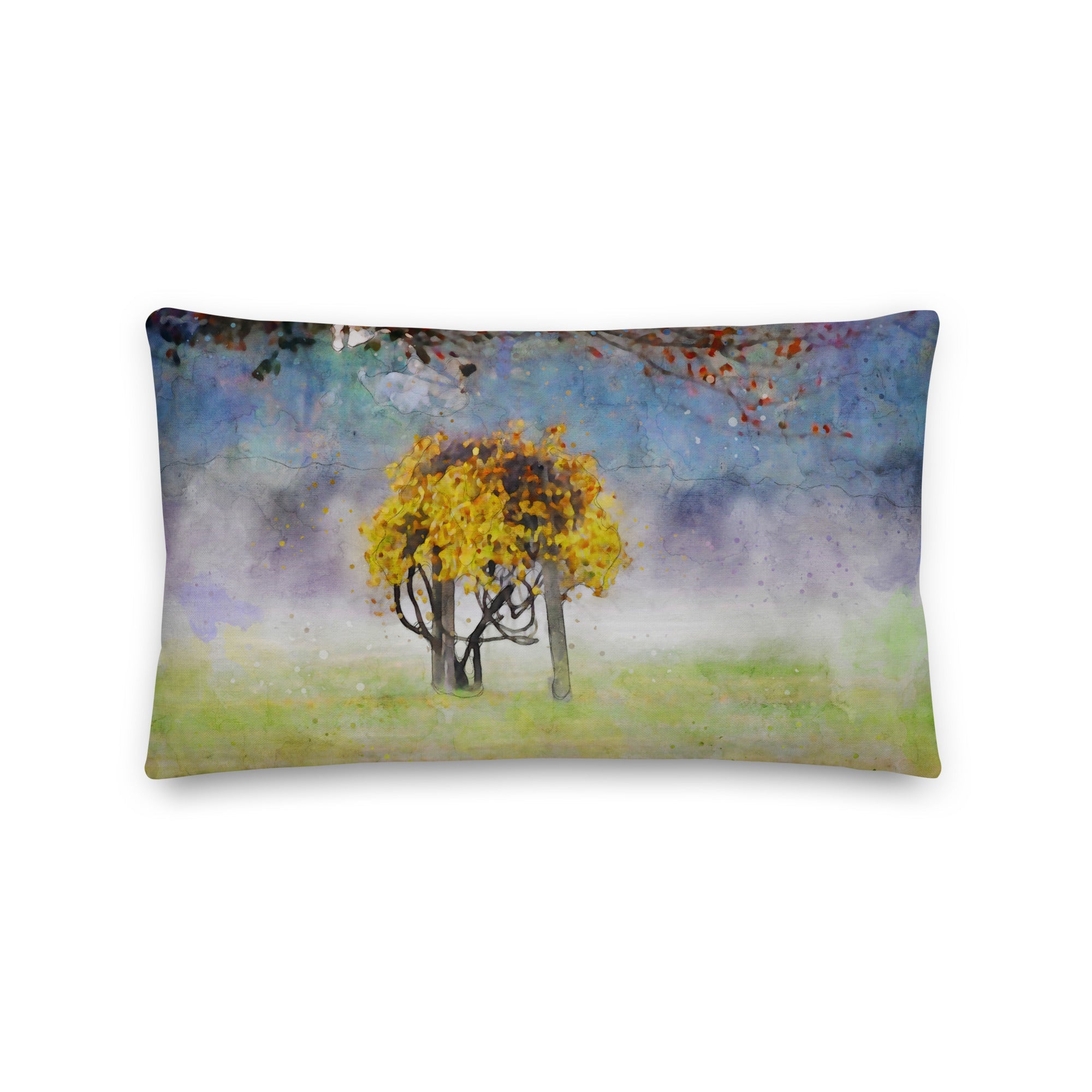 Matching Autumn Tree 003 throw pillow, included with every metal print