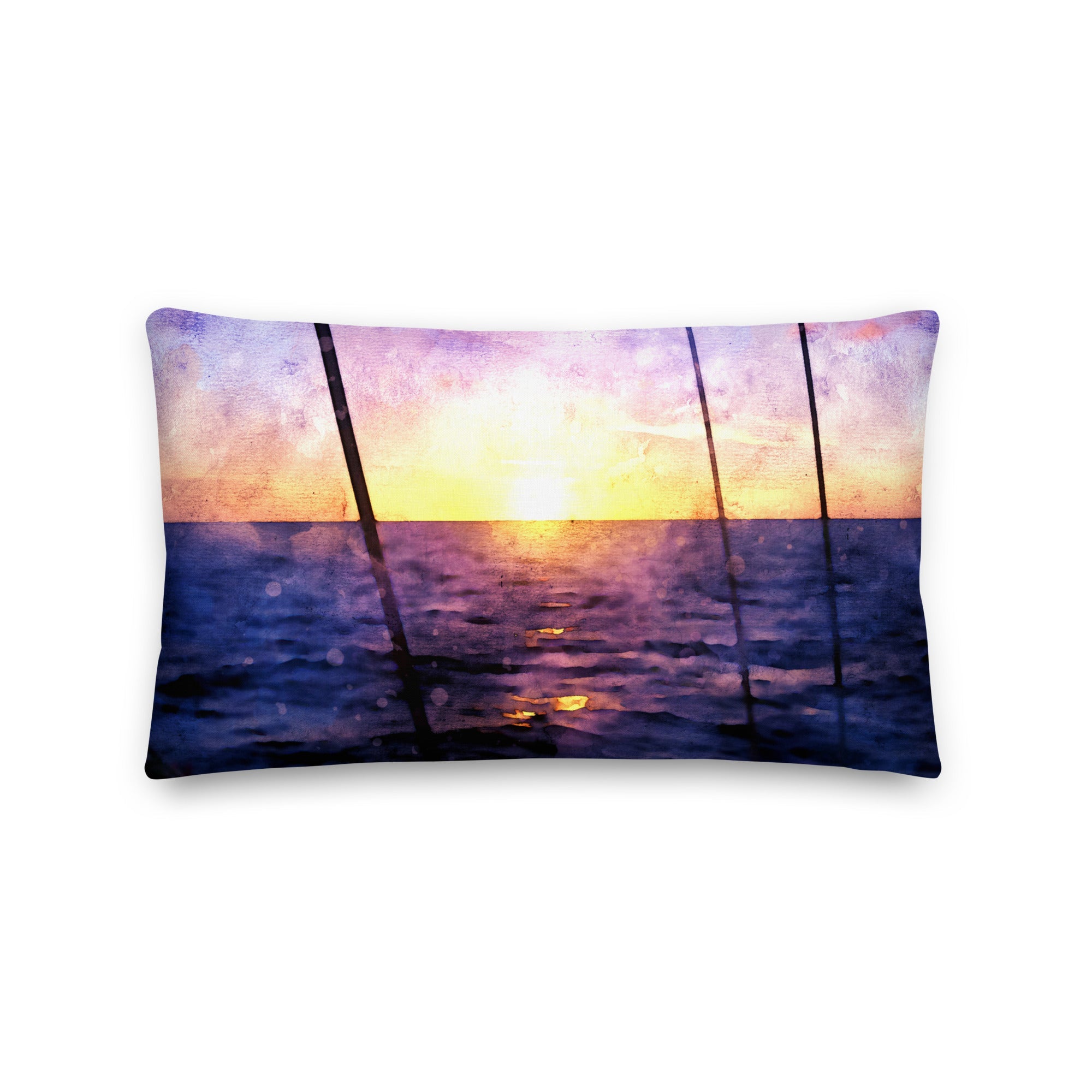 Matching Sailor's Delight throw pillow, included with every metal print