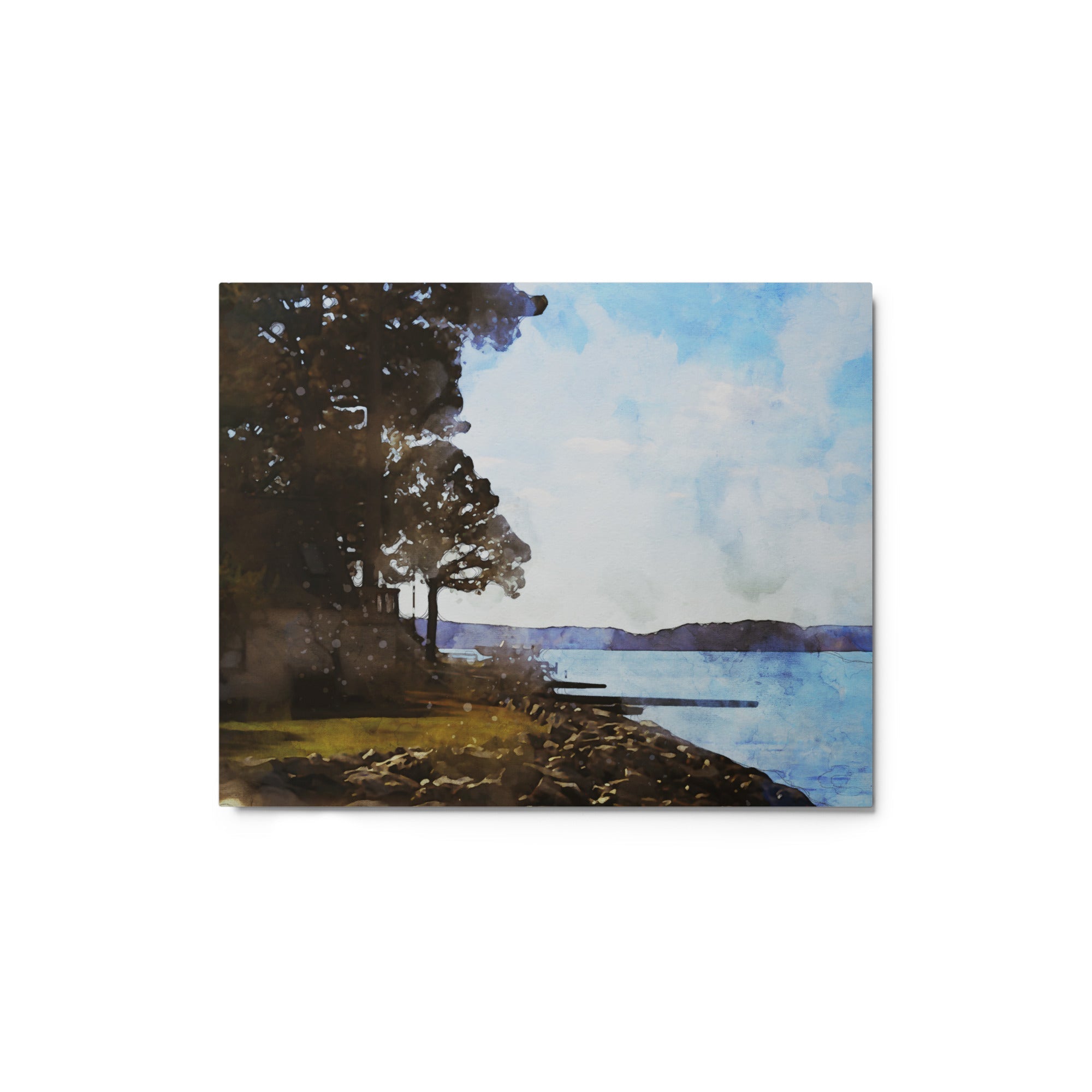 Distant Coast 009 metal print, glossy contemporary finish