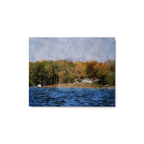 Autumn's Embrace metal print, glossy contemporary finish