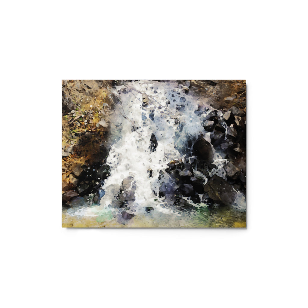 Small Waterfall metal print, glossy contemporary finish