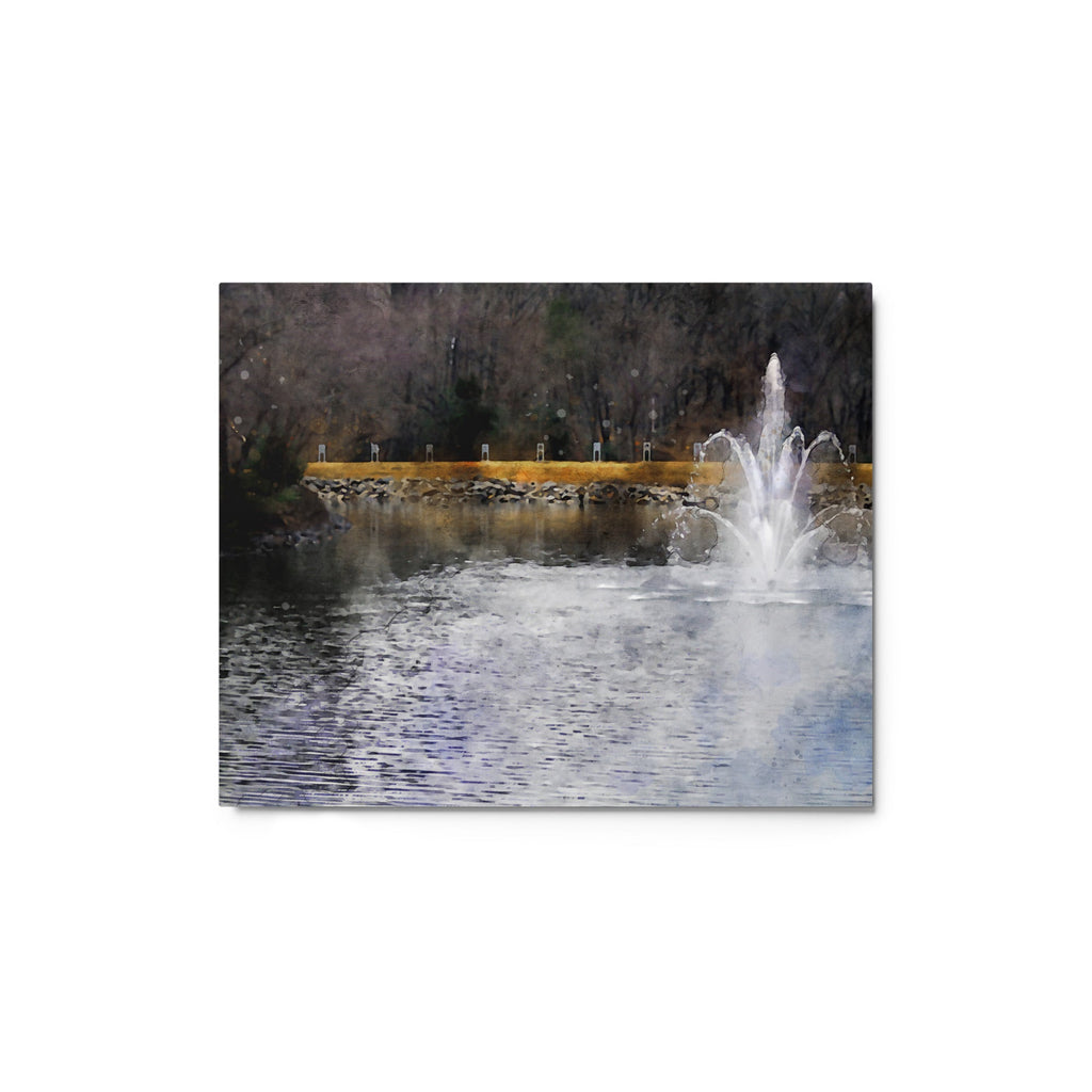 Rimmed Pond metal print, glossy contemporary finish